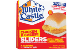 白色城堡鸡和奶酪滑块